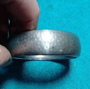 Silver Hammered bangle Bracelet large vintage
